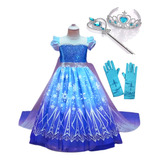 Fantasia Infantil Vestido Frozen Princesa Elsa Coroa Olaaf