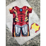 Fantasia Infantil Vingadores Heróis Short Homem De Ferro