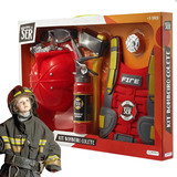 Fantasia Kit Bombeiro Brinquedo Infantil Meninos Acessórios