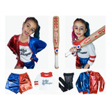 Fantasia Kit Roupa Completa Arlequina Infantil Com Jaqueta