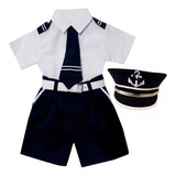 Fantasia Marinheiro Infantil Conjunto Com Boina
