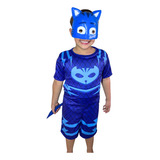 Fantasia Menino Gato Pj Masks Mascara De Plastico Enchimento