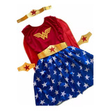 Fantasia Mulher Maravilha Infantil Heroina + Acessorios