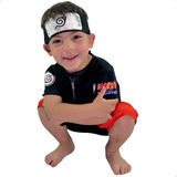 Fantasia Naruto Infantil Uzumaki Anime Com Bandana Envio Já