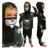 Fantasia Ninja Caveira Samurai Infantil Criança