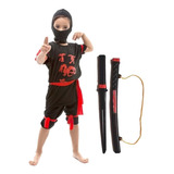 Fantasia Ninja Infantil Curto Verão +