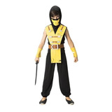 Fantasia Ninja Infantil Kimono Amarelo Com