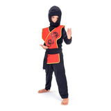Fantasia Ninja Samurai Sombrio Infantil Completa