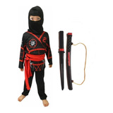 Fantasia Ninja Sublimada Infantil Malha Top + Espada Brinde