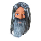 Fantasia Peruca E Barba Cinza Mendigo Bruxo Judas Cosplay