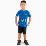 Fantasia Policial Infantil Camiseta Bermuda Brink