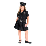 Fantasia Policial Infantil Menina Vestido Quepe