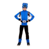 Fantasia Power Rangers Infantil Azul Luxo