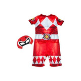 Fantasia Power Rangers Vermelho Com Máscara