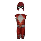 Fantasia Power Rangers Vermelho Com Máscara