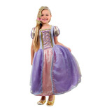Fantasia Rapunzel Infantil C/tiara Princesa De Luxo+envio24h