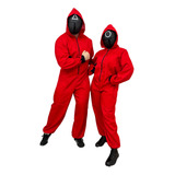Fantasia Round 6 Adulto Unisex Cosplay Com Máscara