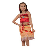 Fantasia Roupa Infantil Moana Com Colar