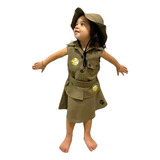 Fantasia Safári Feminino Infantil Selva Dino Minnie Jurassic