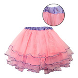 Fantasia Saia Tule Tutu 3 Camadas Rosa Infantil Apresentação