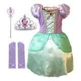 Fantasia Sereia Vestido Infantil Cauda Luxo Aniversário+ Kit