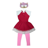 Fantasia Sonic Amy Rose Infantil Vestido