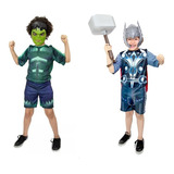 Fantasia Thor E Hulk Infantil Vingadores Kit 2 Herois