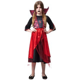Fantasia Vampira Infantil De Halloween Longa Pronta Entrega