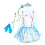 Fantasia Vestido Elsa Frozen Festa Infantil Coroa De Brinde 