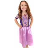 Fantasia Vestido Infantil Princesa Rapunzel Enrolados