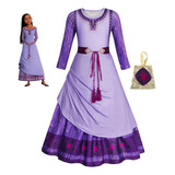 Fantasia Vestido Luxo Princesa Asha Infantil