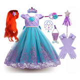 Fantasia Vestido Pequena Sereia Ariel Completa