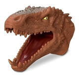 Fantoche Dinossauro T-rex Cabeça Emborrachado Marrom
