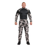 Farda Militar Camisa Combat Shirt Preto + Calça Cargo Tática