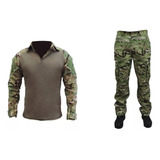 Farda Tática Combat Shirt + Calça Multicam Plus Size Uv +50