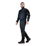 Fardamento Multicam Black Combat Tshirt Calça 6 Bolsos Safo