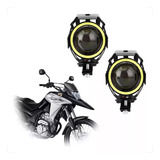 Farol Auxiliar Milha Moto Honda Bmw Angel Eyes U7 30w Branco