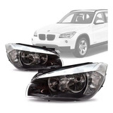 Farol Bmw X1 10 11 12 13 Sem Xenon Sem Projetor Friso Branco