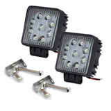 Farol De Milha Led Quadrado 27w 12v /24v Carro Jeep Caminhao