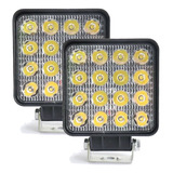 Farol De Milha Quadrado Led 48w 12v 24v Trator Agricola