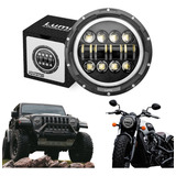  Farol Led 7 Polegadas Angel 100w Jeep Wrangler Harley Kombi