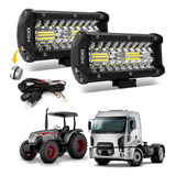 Farol Led Máquina Agricola Trator Caminhao 7d 120w 16cm Par