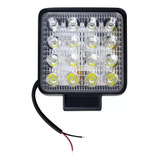 Farol Milha Auxiliar 16 Led 48w Quadrado 12v 24v 6000k