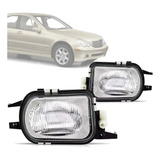 Farol Milha Auxiliar Mercedes C180 2000 01 2002 Lente Raiada