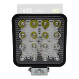 Farol Mini 16 Led Milha Off Road Quadrado 12v24v Jeep