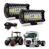 Farol Muz Máquina Agricola Trator Caminhao 7d 120w 16cm Par