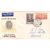 Fdc Com Cbc 1º Vôo São Paulo Alemanha Lufthansa 1956