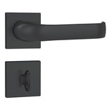 Fechadura Banheiro Roseta Quadrada Preto Fosco 823/37 Stam