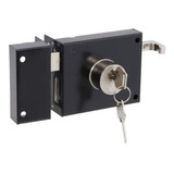 Fechadura De Portao Sobrepor Soprano 231 Inox Preto 6 Chaves