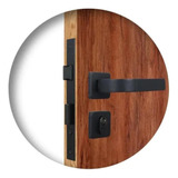 Fechadura Porta Externa Roseta Módena Preto Fosco Mgm 40mm